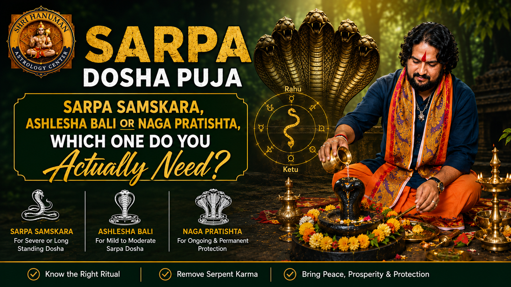 Sarpa Dosha Puja: Sarpa Samskara, Ashlesha Bali or Naga Pratishta, Which One Do You Actually Need?